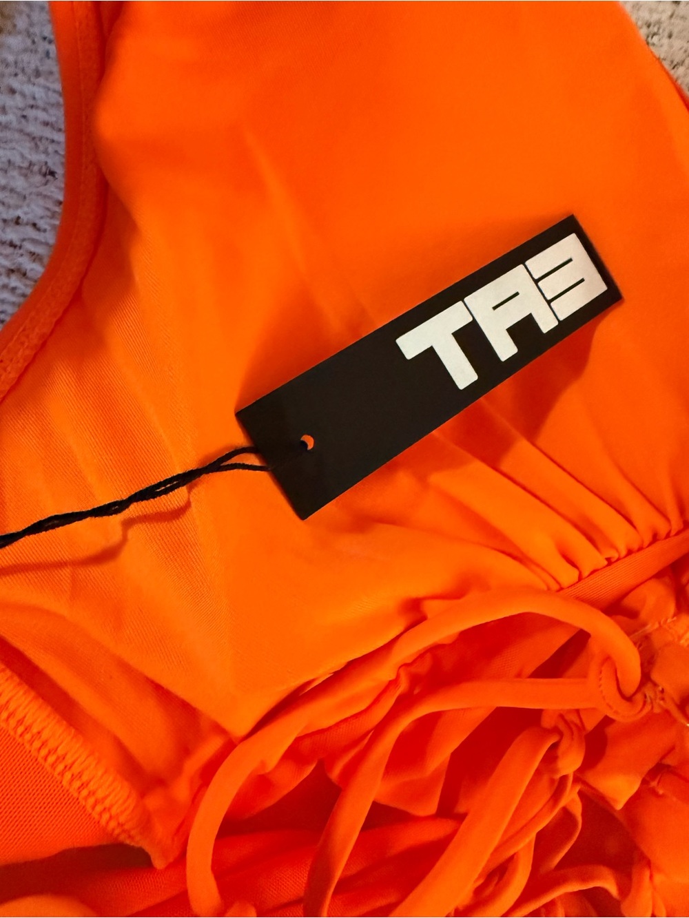 NWT TA3 V-Neck Plungey One-Piece Swimsuit in Bright Orange Size 3X long - Picture 6 of 10